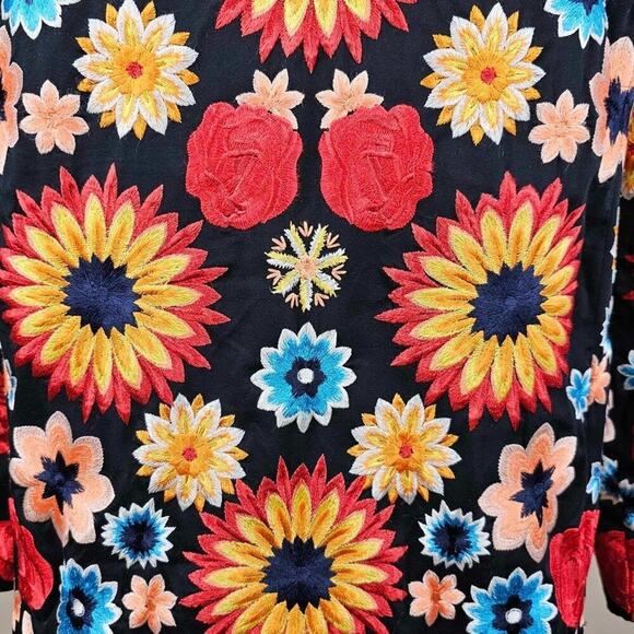 New Alice + Olivia Rory Multicolor Floral Embroidered Long Jacket Coat Size M - Picture 14 of 16